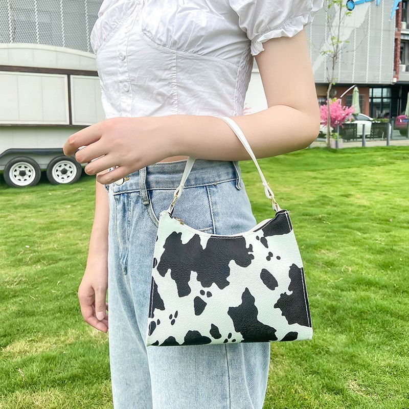 cow print mini purse